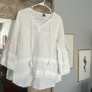 Gauzy white top.